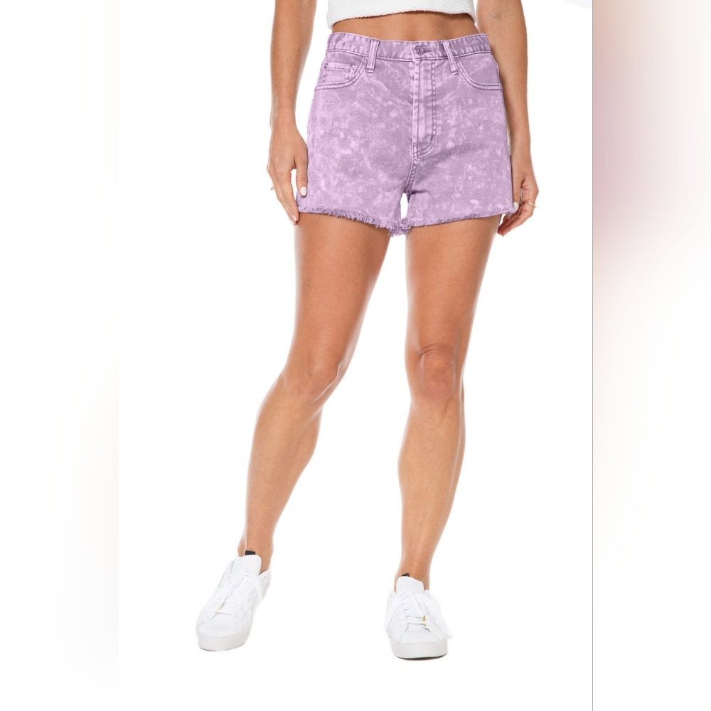 Juicy Couture Women's Pacific Acid Wash Shorts - Lavender Frost size 30